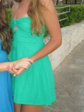 Blanco By Nature Strapless Green Summer Dress
